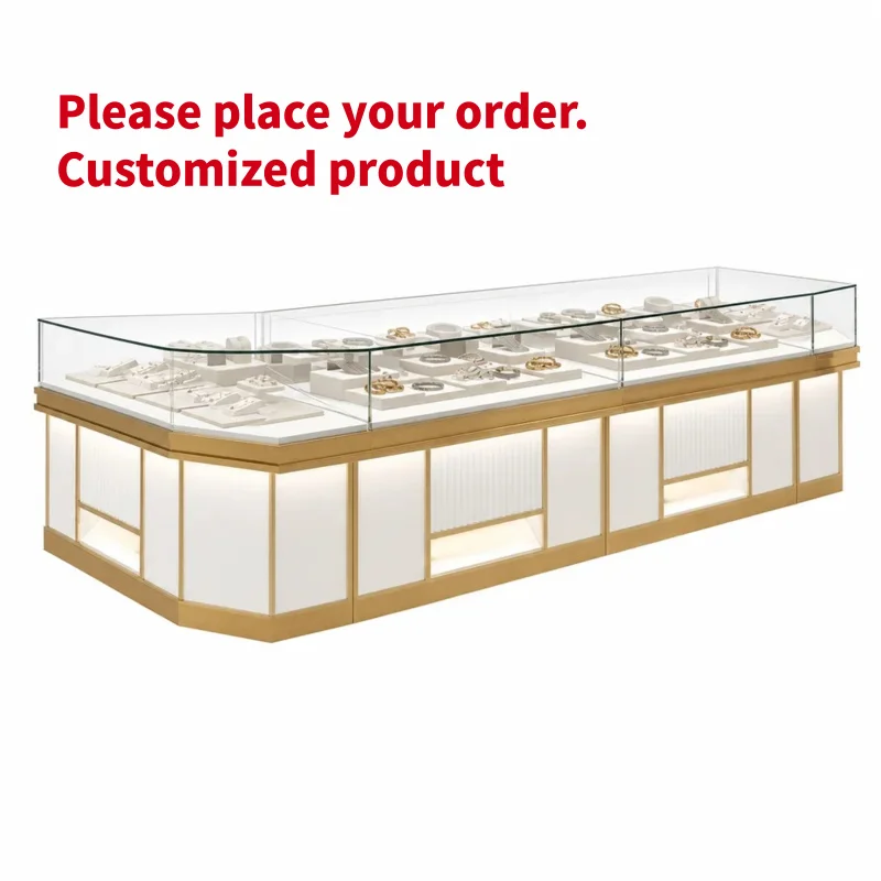 custom.OEM ODM Custom Wooden Glass Jewelry Display, Glass Front Door LED Lighting Cabinet Fixture