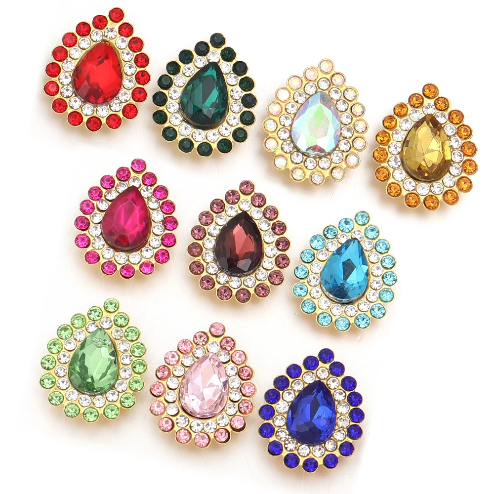 10 Stück/Set 7x10mm Wassertropfenförmige Acryl-Strass-Steine mit Eisenbasis zum Aufnähen, DIY-Bastelbedarf, handgefertigte Kleidungs- und Krallen-Strass-Accessoires