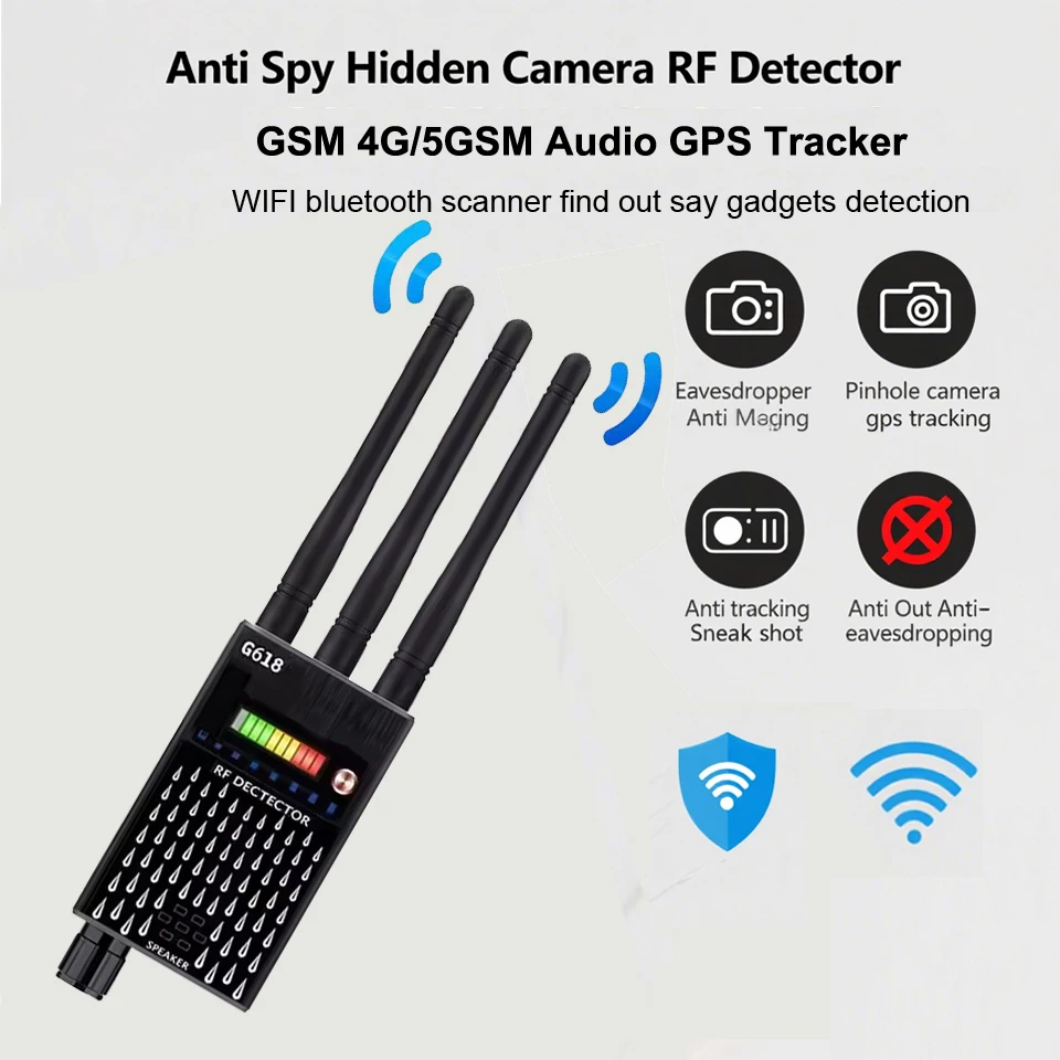 g618w-超高感度検出器-オーディオ盗聴防止-盗撮カメラ検出-gsm-gps-フルレンジrfレーザー-バグザッパー検出器
