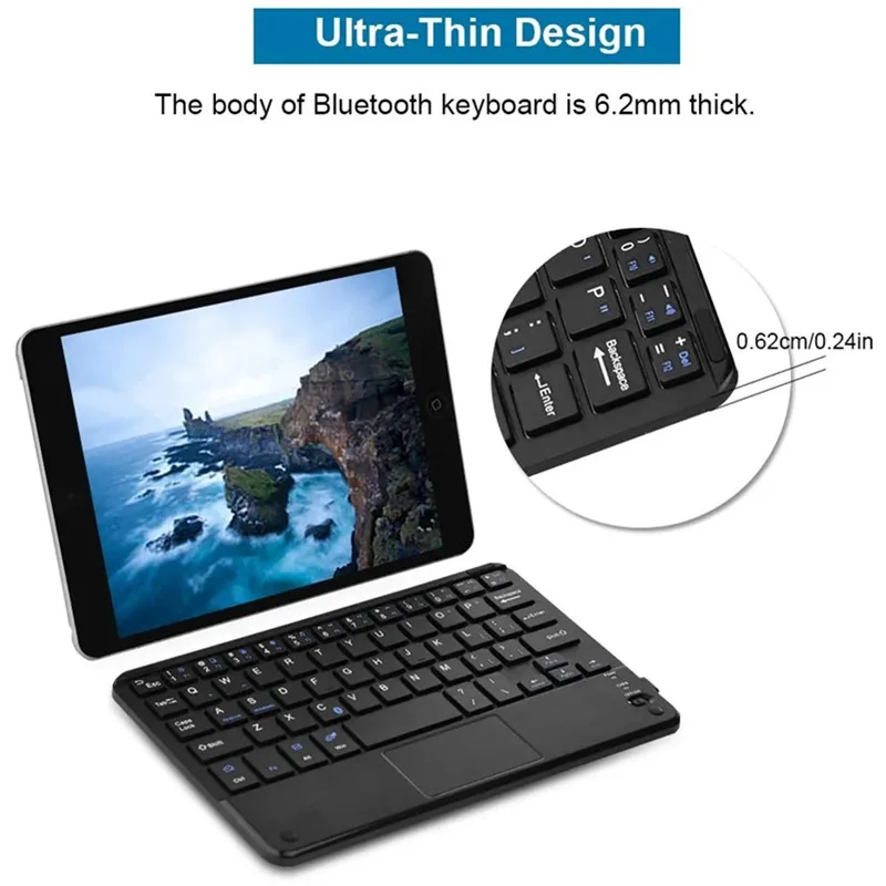 Imagem -02 - Toque Teclado Bluetooth para Tablet Android Teclado sem Fio Bluetooth com Touchpad para Ipad Computador pc Samsung Tab Tablet