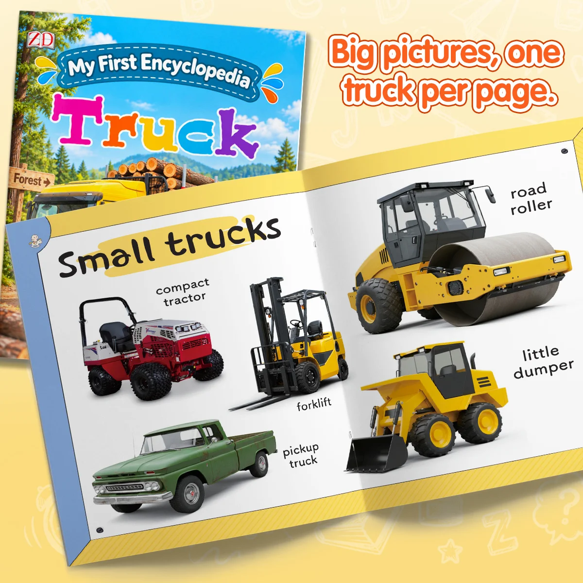 My First Encyclopedia Trucks for Kids, Colorful Picture Learning Guide with Pickup Trucks, Dumpers, Forklifts, Road Rollers