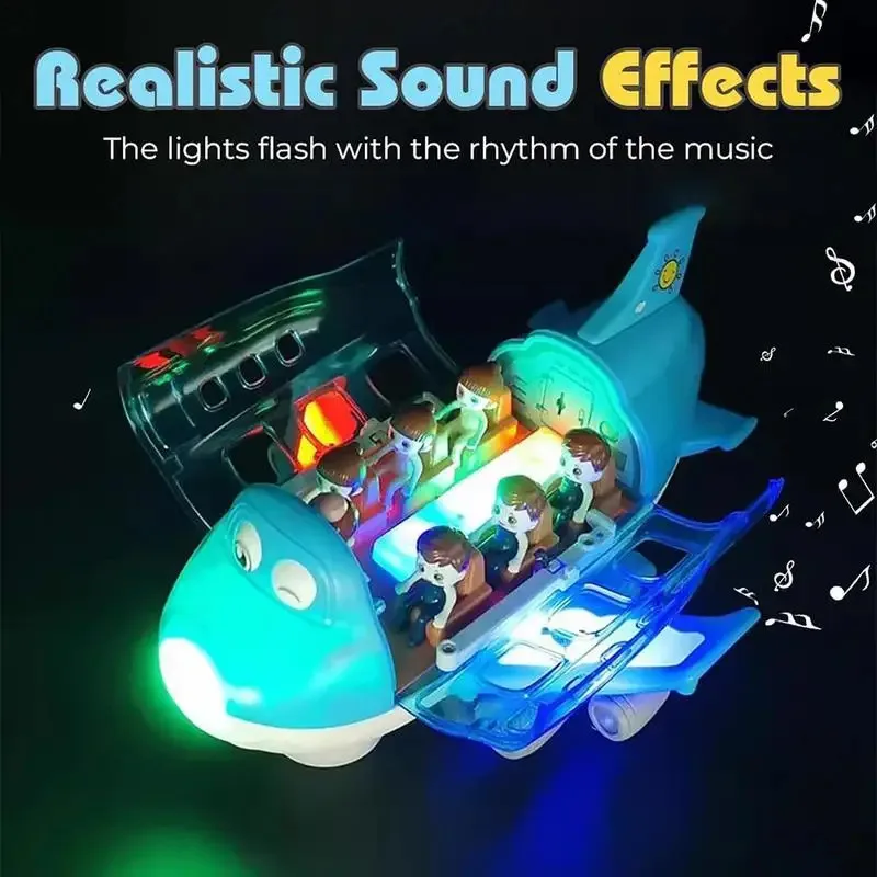 360 Degree Rotating Airplane Model Electric Plane Toy With Light Music Bump And Go Action Toddler Toy Children Gifts