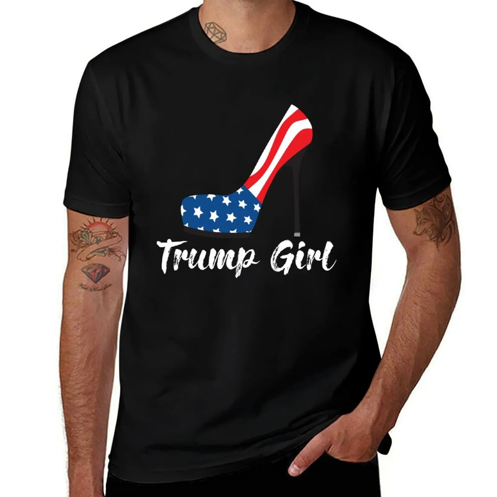 

Pro Donald Trump Tee 2024 Cute High Heel American Flag T-Shirt plus size clothes oversized Luxury man blacks Men's clothing