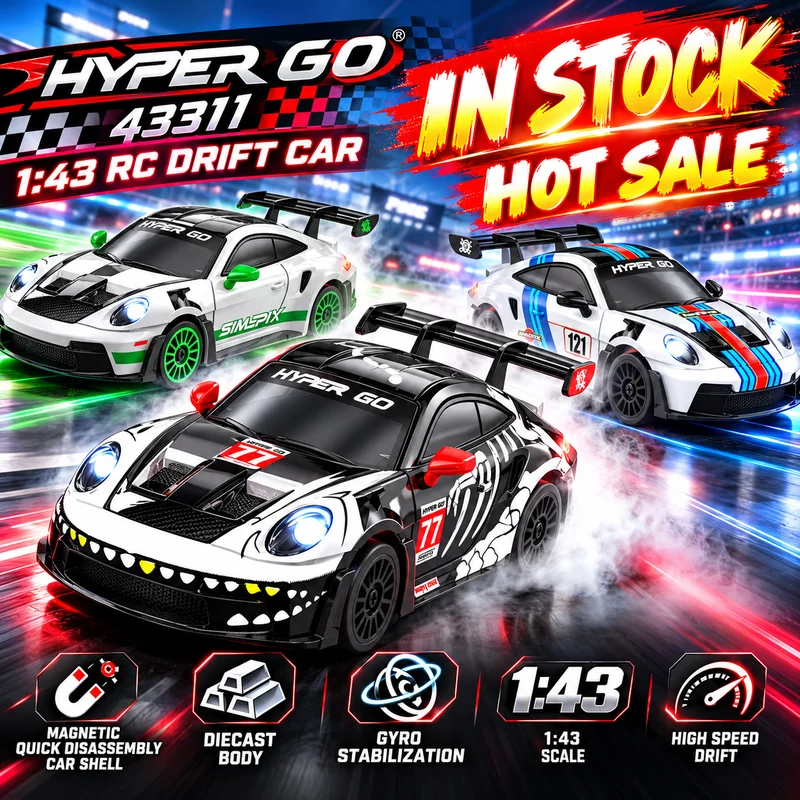 New In Stock Mjx 43311 Hyper Go 1:43 Full Scale Alloy Magnetic Car Shell Drift Car Entry-Level Remote Control Electric Toy