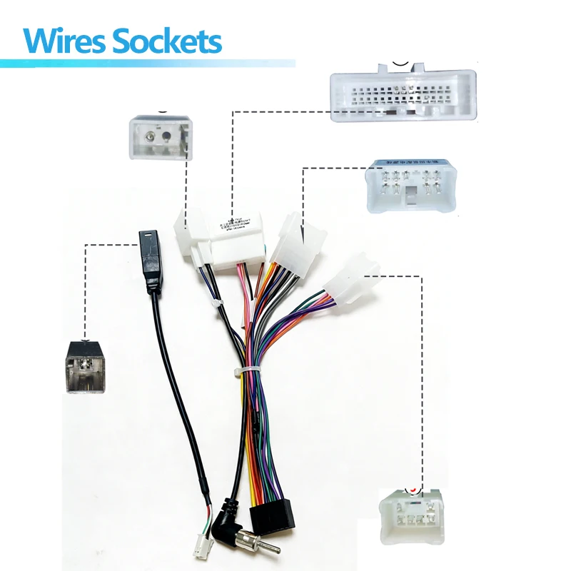 16pin Android Stereo Car Radio Wire Harness Power Cable Adapter For New Toyota Corolla Highlander RAV4 Vios Yaris reiz camry