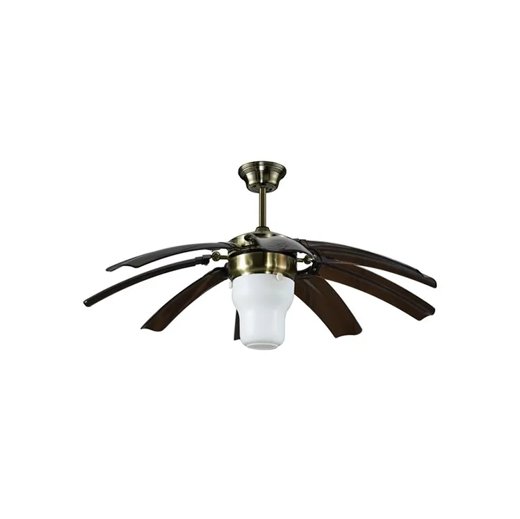

42 Inches Modern Luxury Retractable Transparent Blade Ceiling Fan With Led Light