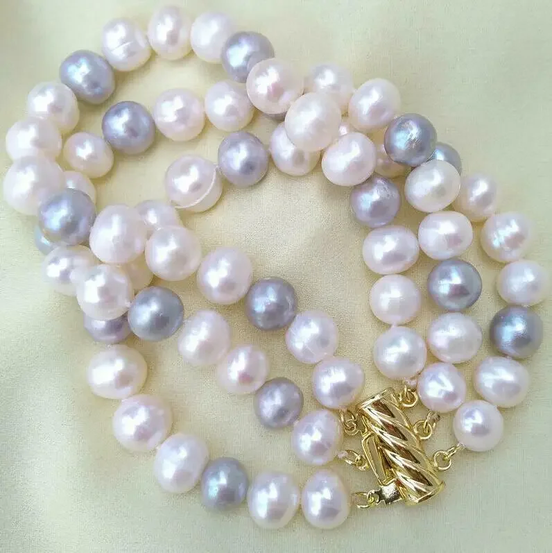 

new fine jewelry 7.5-8“ south sea 8-9mm white gray pearl bracelet