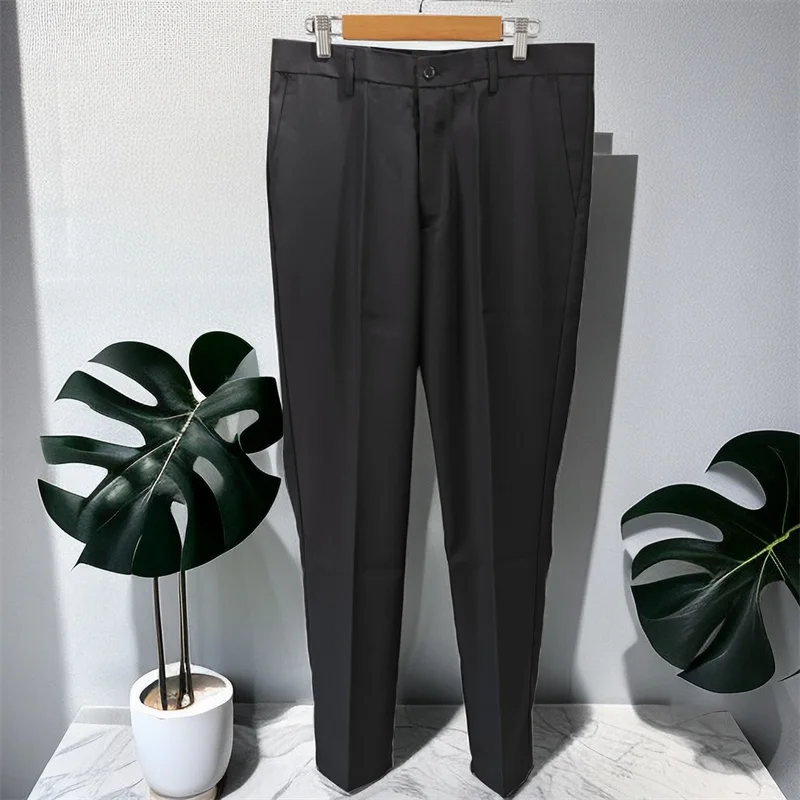 

Мужские свободные брюки прямого кроя, черные, осенне-зимние, повседневные, модные, молодежные, однотонные, рабочие, для города