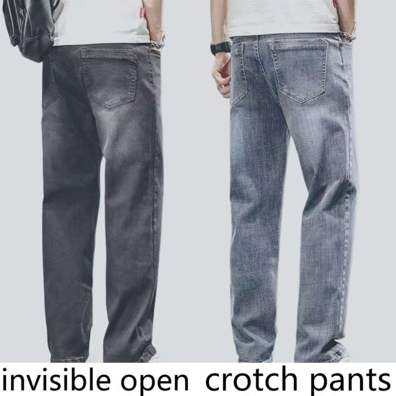 Grote maat Slijtvast Werk Los Recht Casual 2025 Lente Jeans Heren Casual elastische broek 1/2 stuk herenjeans