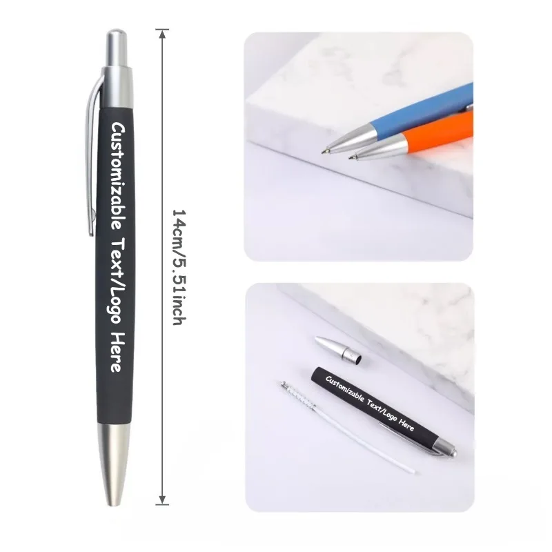 50/100PCS Customizable Logo Ballpoint Pens Promotional Advertising Corporate Gifts Hotel Conference School Supplies