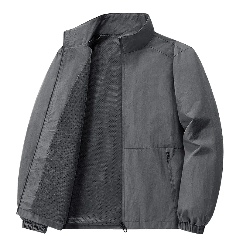 

Men's Lightweight Utility Jacket Mesh Lining Elastic Cuffs Breathable Windbreaker Multi-Pocket Outdoor Coat Spring Autumn Urban