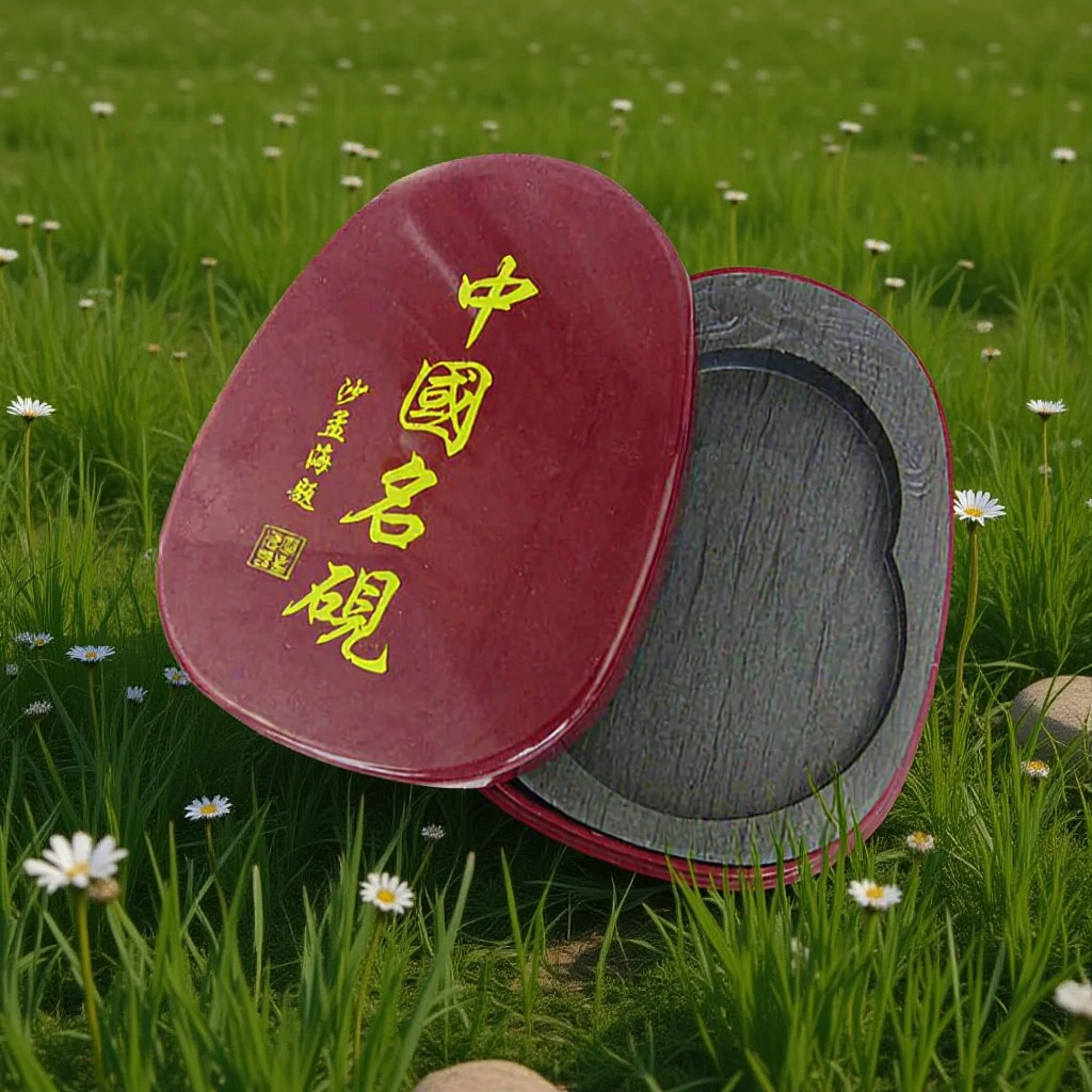

Chinese Calligraphy Inkstone With Cover Compact Design For Painting Writing Durable Washable Reusable Ink Grinding Stone