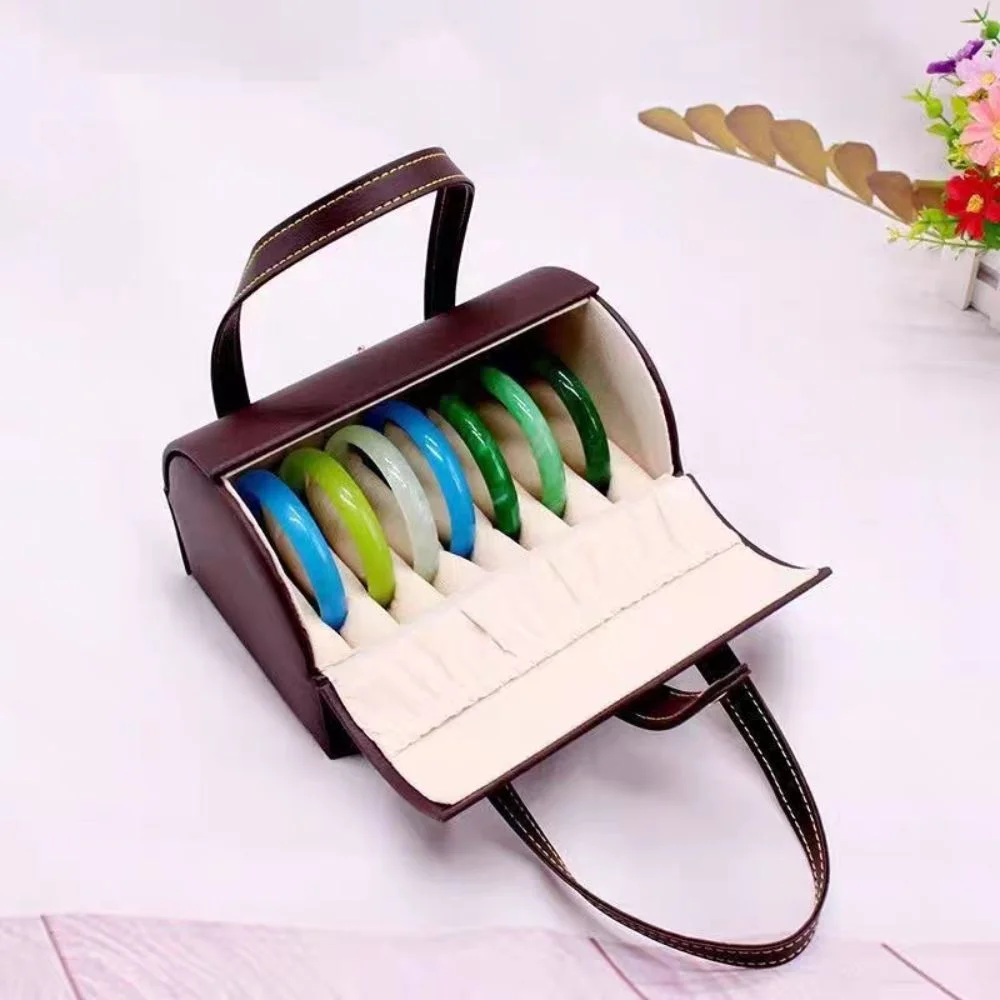 

7Positions Bracelet Display Box PU Leather Dustproof Bracelet Storage Bag Bangle Holder Organizer Bracelet Carrying Case