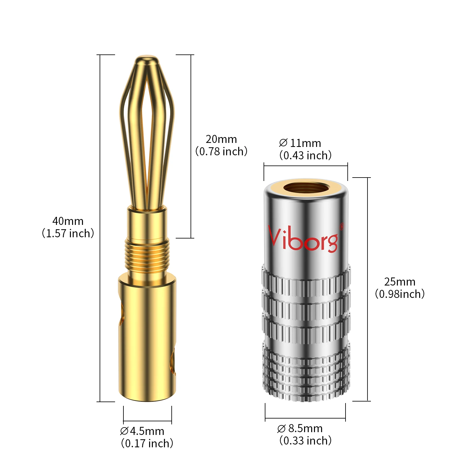 

4mm Banana Plug Audio Speaker cable connector Jack 24K Gold Plated banana Screw Connector Terminals