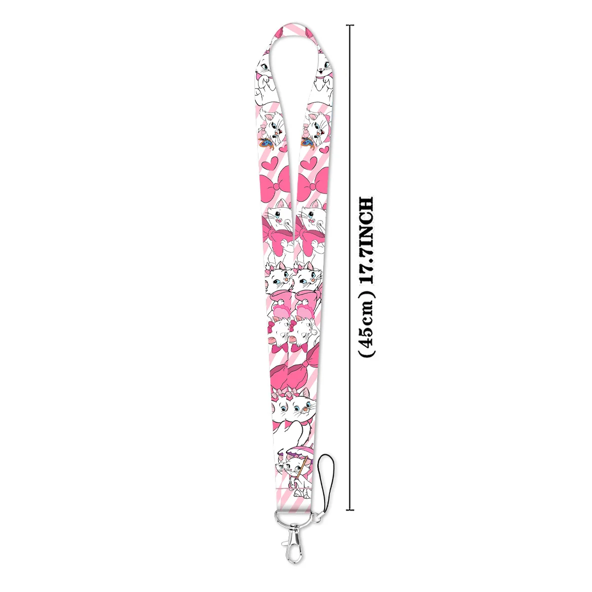 Noble White Cat Lanyard Kawaii Cartoon Neck Strap for ID Card Phone Straps Badge Holder DIY Hanging Rope Keyring Accessories