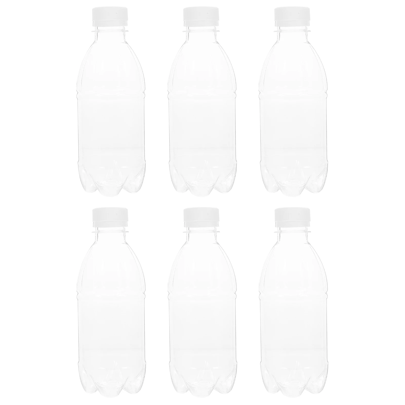 

6pcs 350ml Clear Beverage Bottles with Smooth Surface for Disposable Milk Container Plastic White Drink Packaging