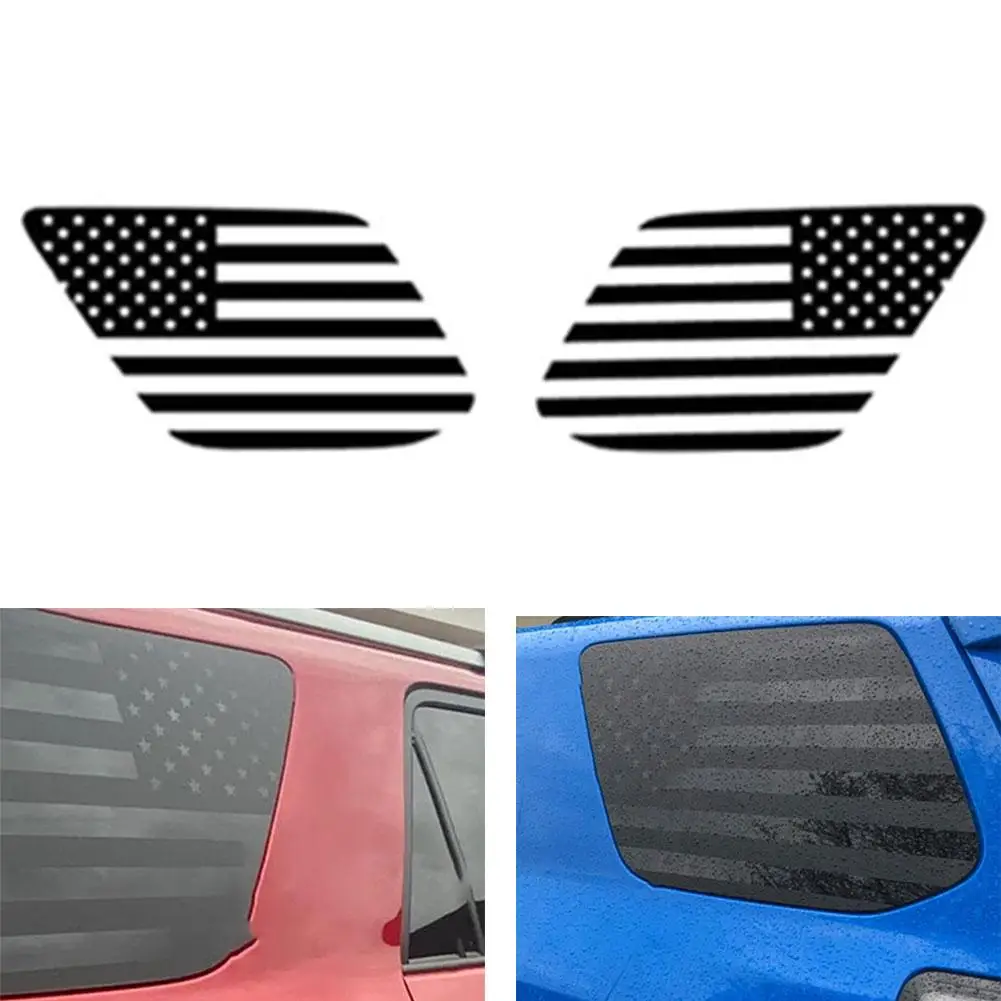 2Pcs Precut American Flag Stickers Vinyl Decals Matte Black For Toyota 4RUNNER 2003-2009 2010-2020 Car Accessories