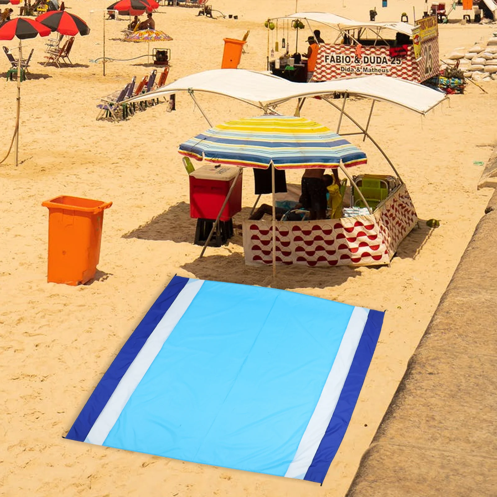 

Waterproof Beach Blanket Lightweight Portable Foldable Camping Picnic Outdoor Proof Travel Matte Durable Practical Use