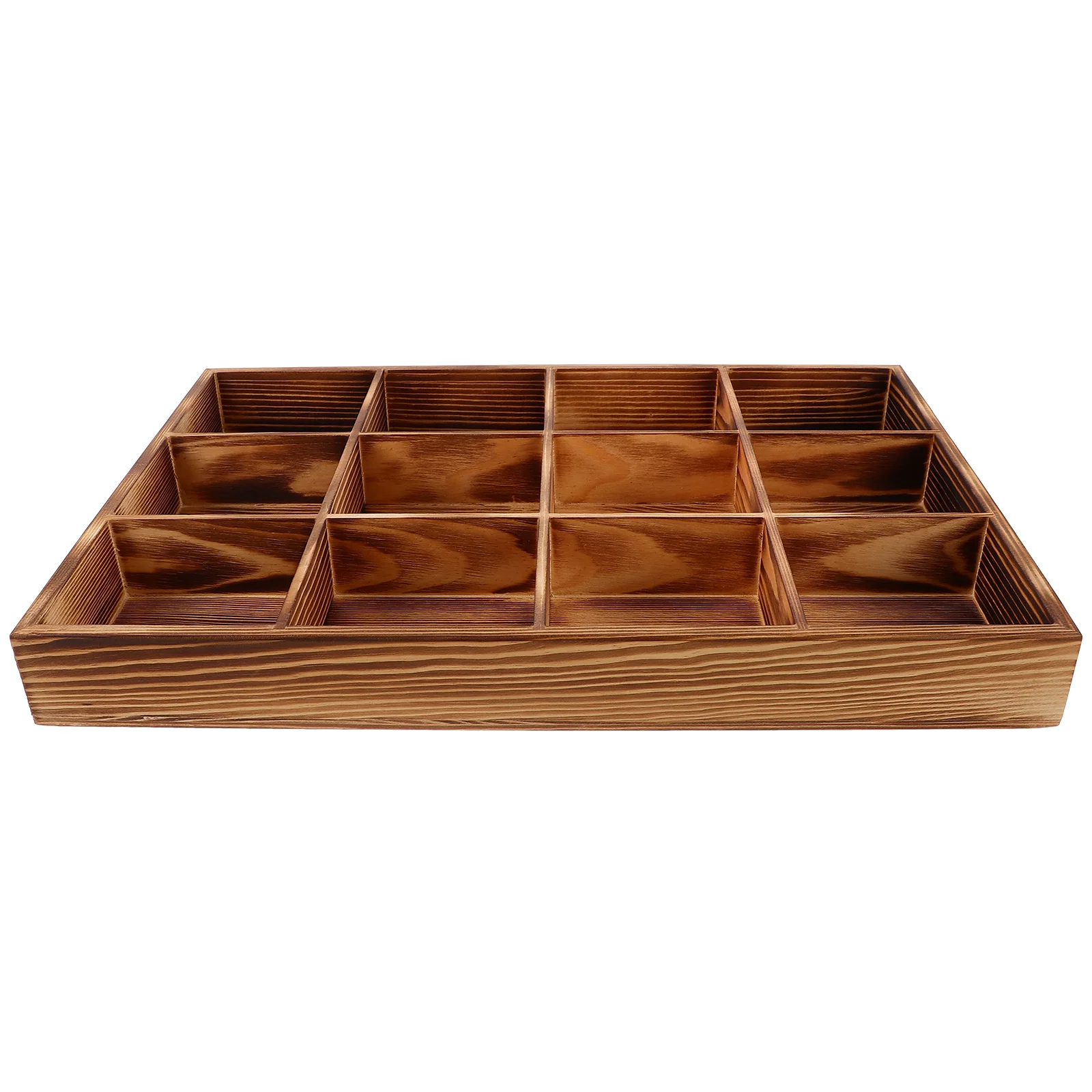 

Desktop Retro Multi-grid Tea Bag Organizer for Counter Sugar Packets Wood Storage Bags