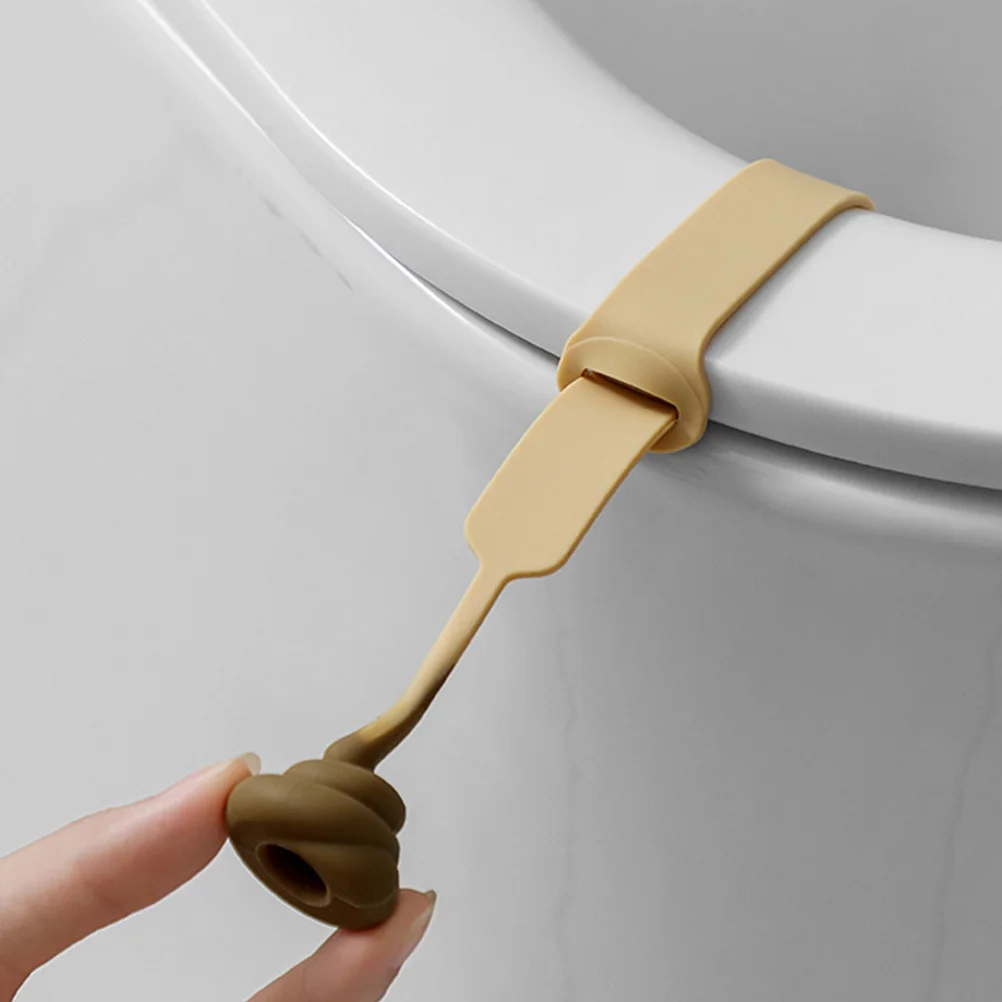 

2Pcs Poop Shape Toilet Seat Handle Silicone Lifter Strong Toilet Lid Lifter for Bathroom Home Office Supplies