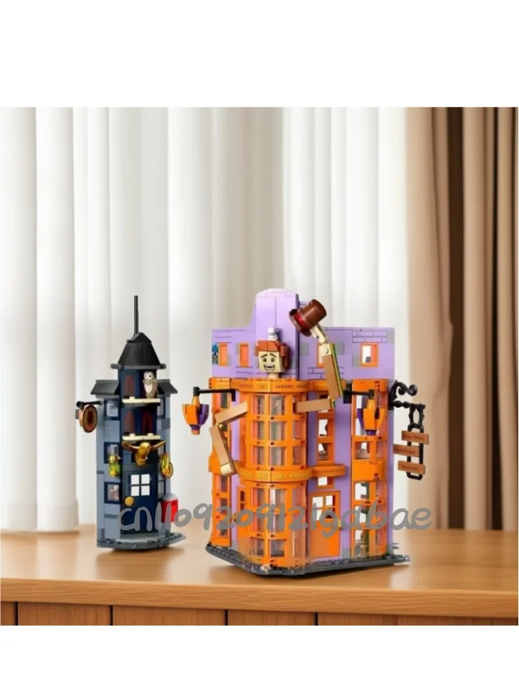 

834 штук строительных блоков, классические волшебные эскизы Уизли, волшебное украшение дома, с куклами, подарки на Рождество и день рождения