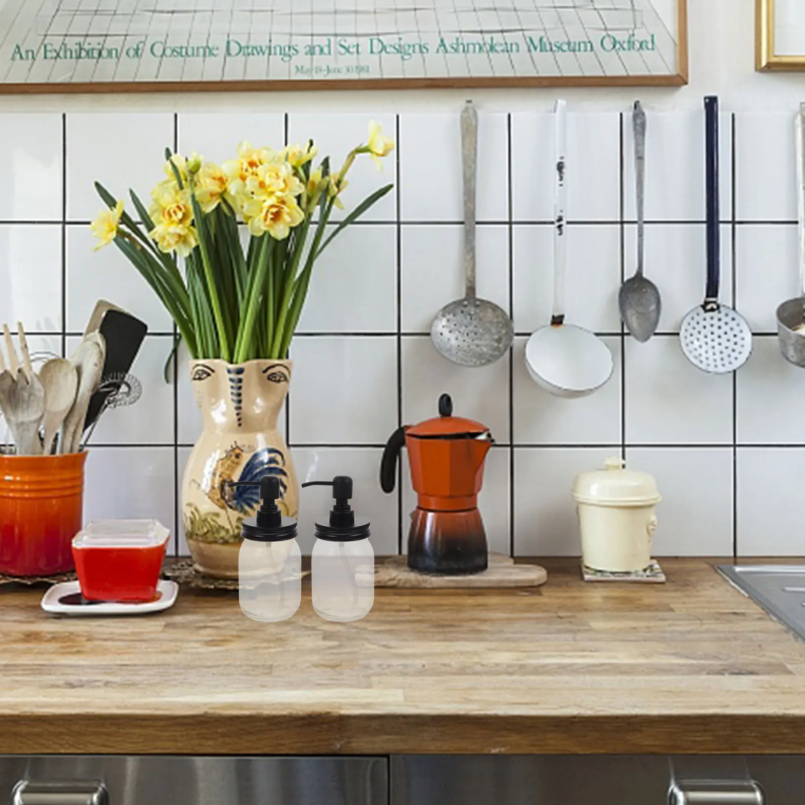 

2Pcs Mason Jar Dispenser Bottles Airtight Sealed Honey Jam Storage Glass Food Containers Pump Lid Canning Jars