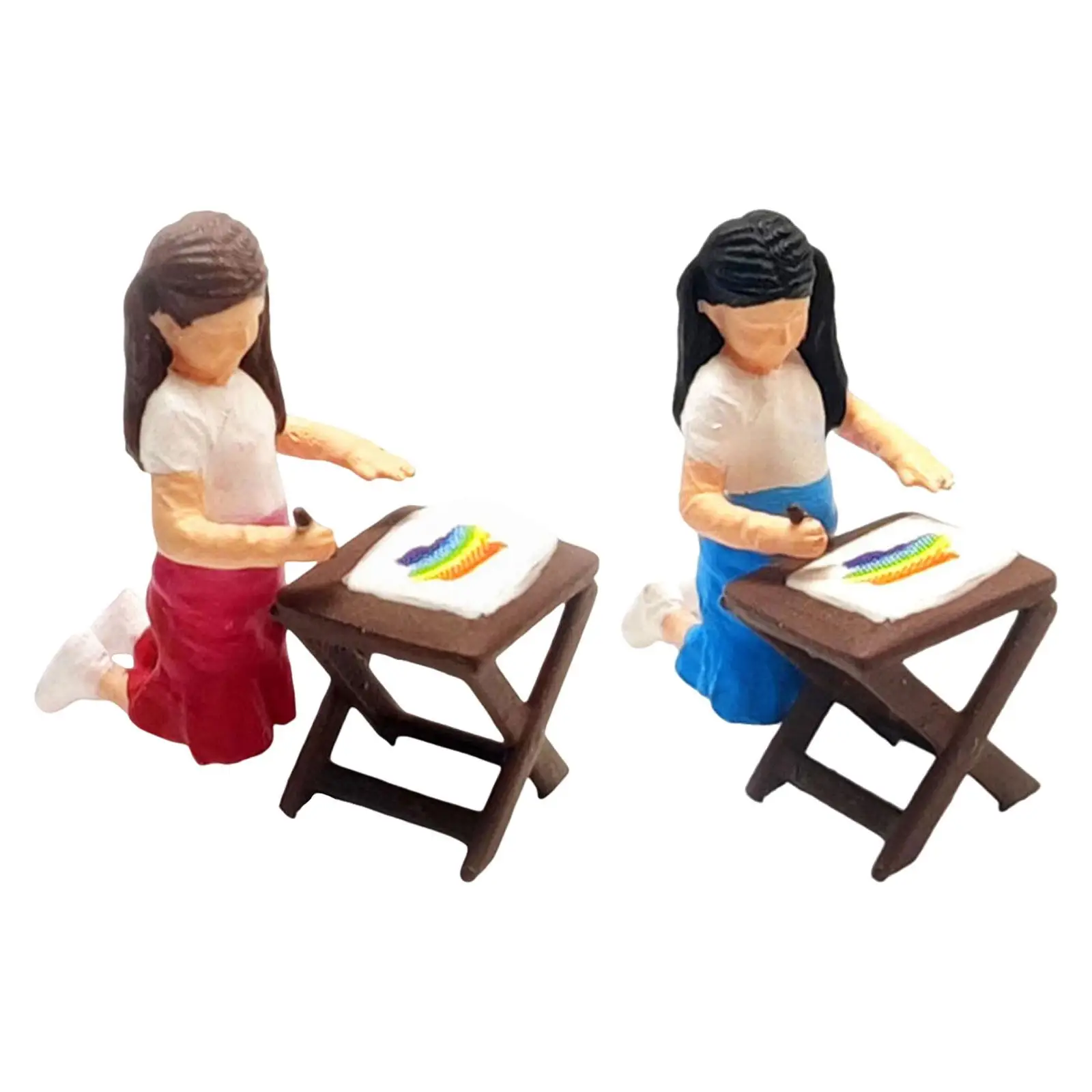 1/64 People Figures Drawing Girl Figure Tiny People Model Collection for