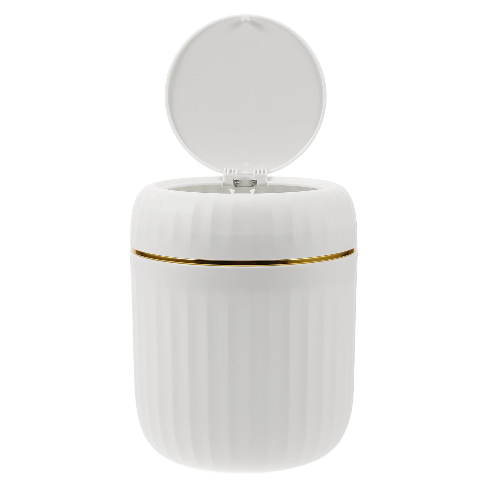 

Press Mini Can for Bedroom Desktop Bathroom Car PP Material Compact Easy Disposal Round Shape Garbage Bin Press for Desk
