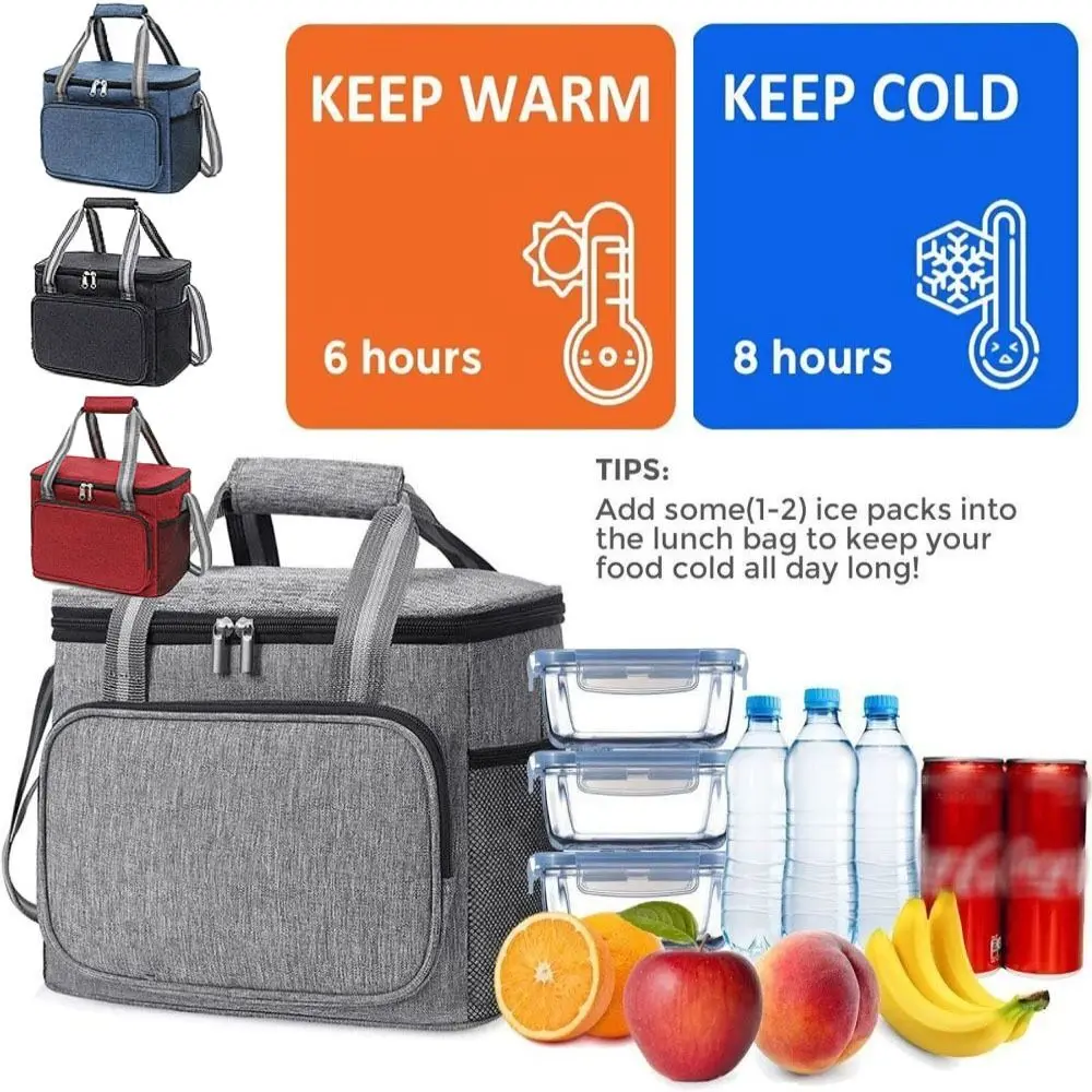 Cool Bag 15L Insulated Lunch Bag Small Cooler Bags for Travel Office Work Picnic