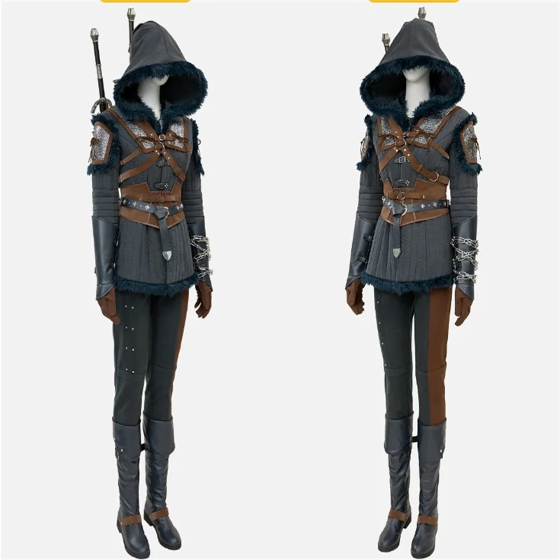 Cirilla fiona cosplay traje fantasia uniforme com adereços acessórios para mulheres roupas de festa de carnaval de halloween
