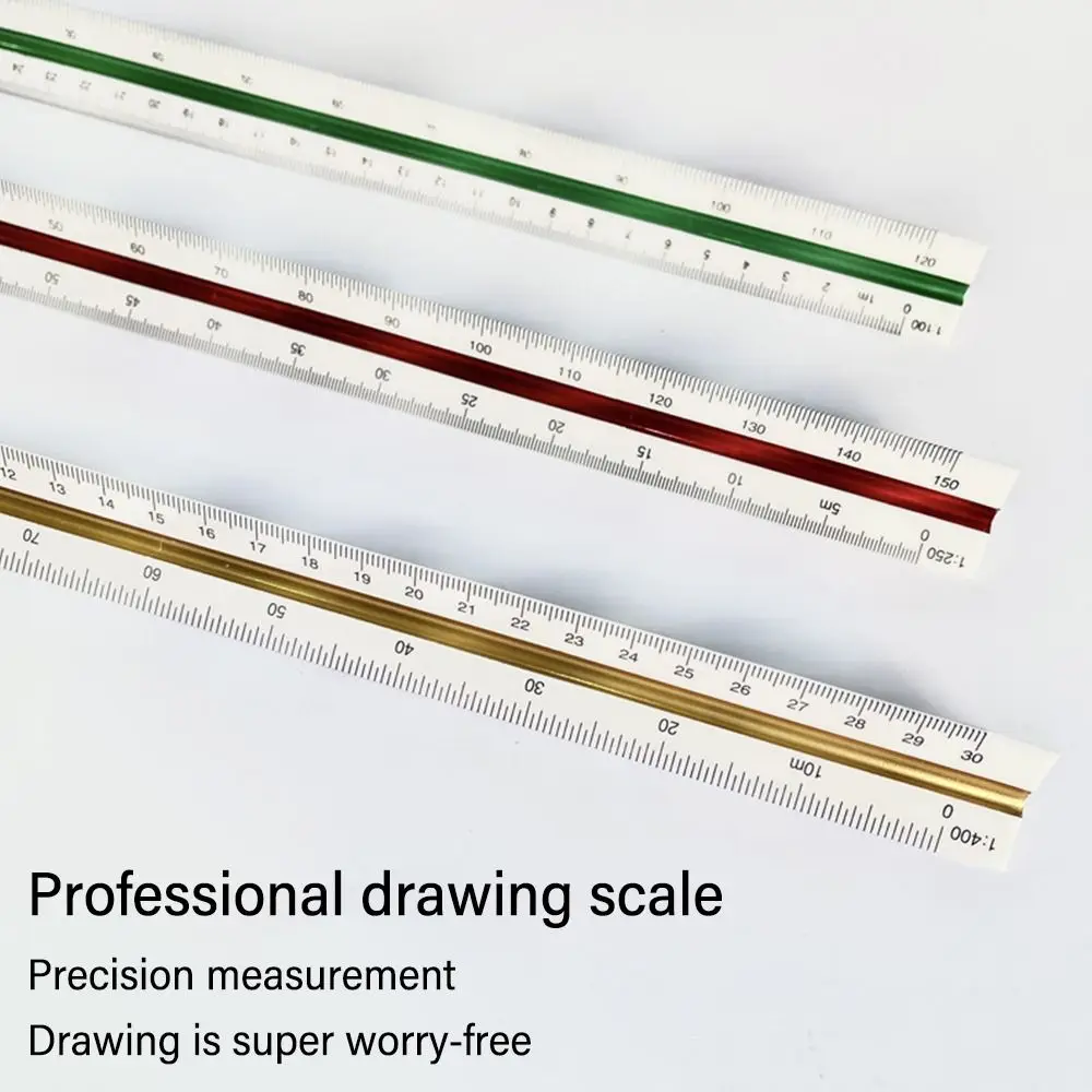 Herramienta de dibujo de 30CM, regla de diseño de papelería, regla de escala, regla técnica, regla Triangular de Ingeniero de Arquitectura