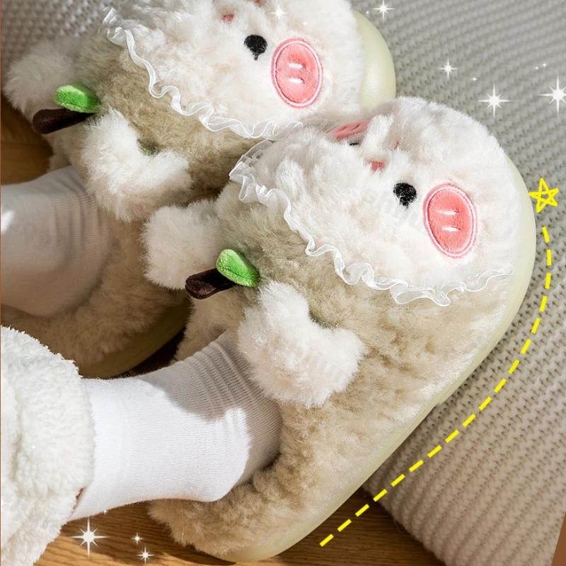 

Women's Cotton Slippers Autumn Winter Warm Non Slip Cute Plush Cotton Shoes Lightweight Comfortable cozy Cute And Warm Slippers
