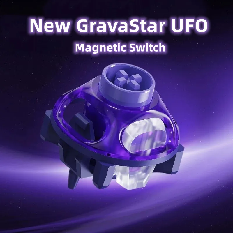 New GravaStar UFO Magnetic Switch Deep Clacky Sound Hot Swap 40gf Magnetic Linear Switches for Keyboard Hall Effect Keyboard