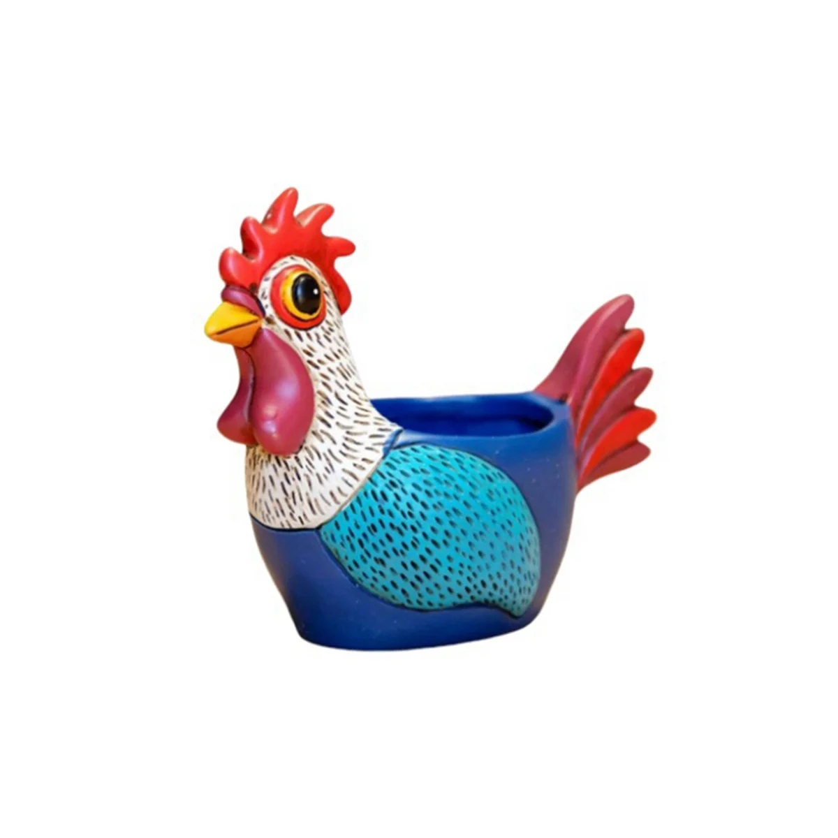 

Chicken Planter Rooster Flower Pot Resin Hen Planter Ornament for Indoor and Outdoor Gardens Plant Flower Pot S