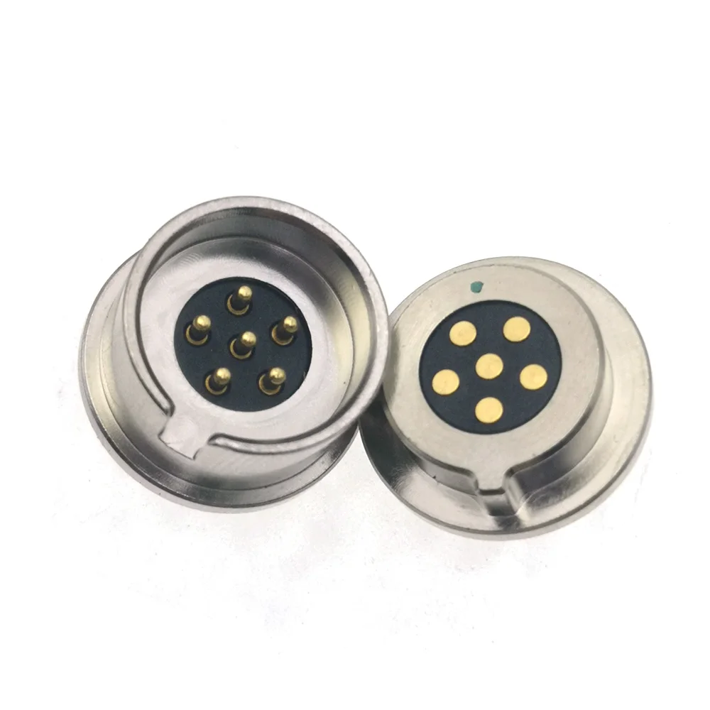 1set magnet Round high Current Magnet Suction Spring Pogo pin Connector Male Female Probe DC Power Charging Magnetic Connector