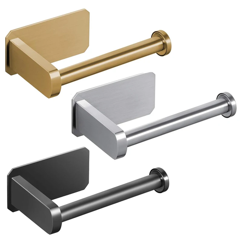 Toilet Paper Holder Self Adhesive Kitchen Washroom Adhesive Toilet Roll Holder No Drilling for Bathroom Stick on Wall