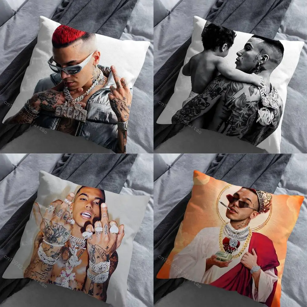 

Italy S-Sfera E-Ebbasta Rapper Various Sizes Square Pillow Case For Car Home Bedchamber Decor Birthday Gift