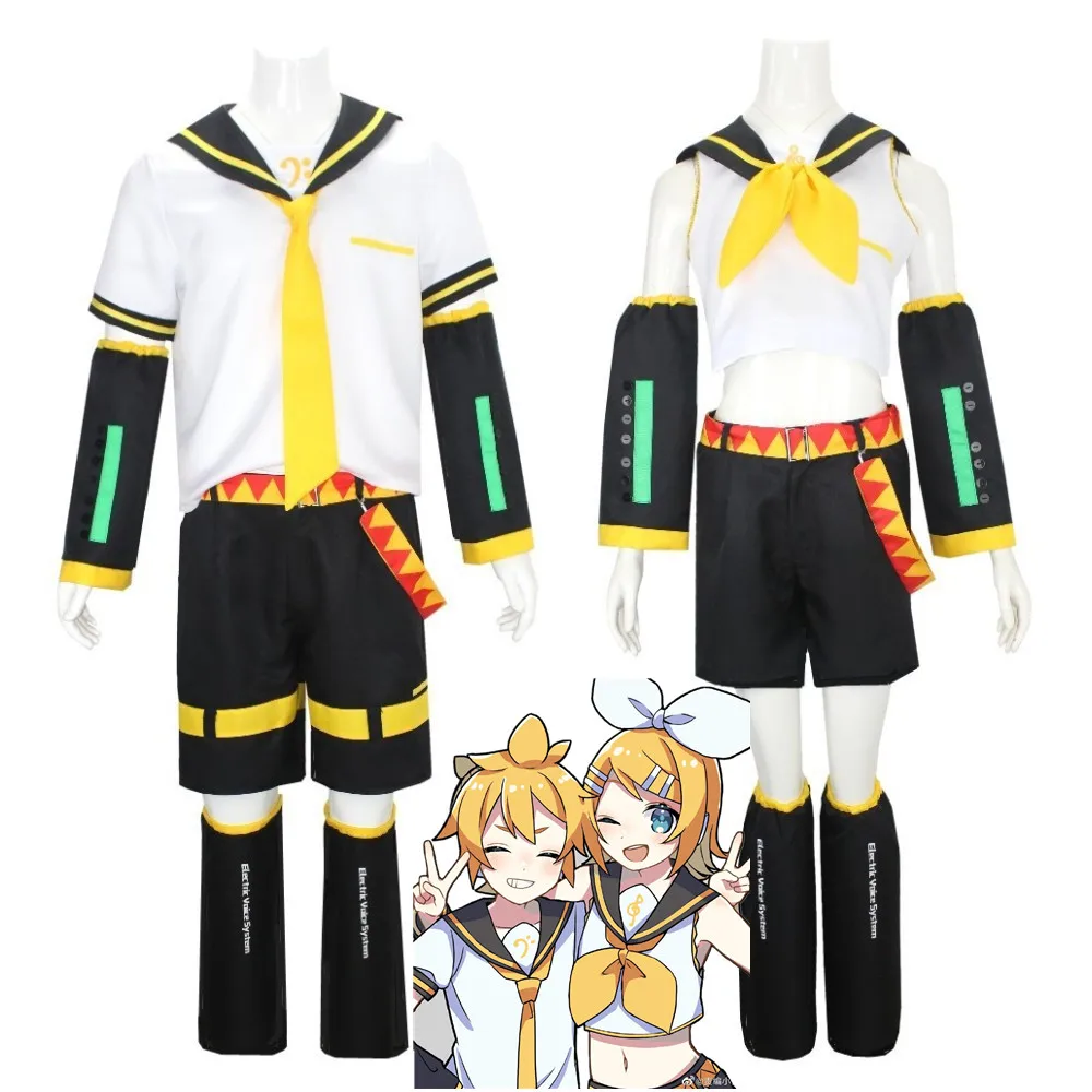 Disfraz de Anime Rin Len, disfraz de Len Rin, disfraz de Len, uniforme Kagamine JK para Halloween, trajes de cómic Con