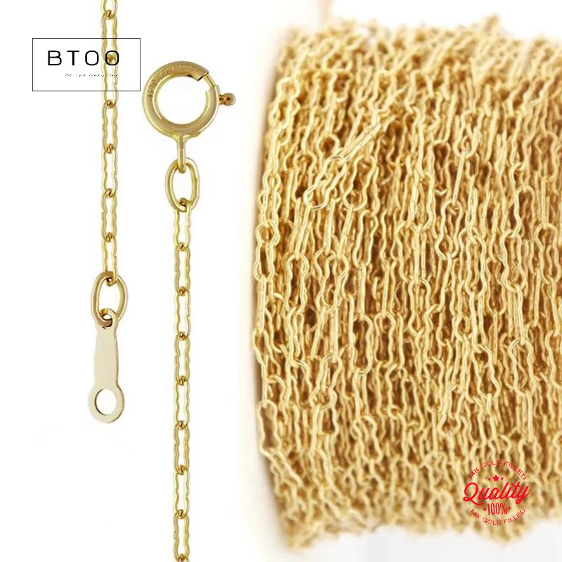 

14K Gold Filled Krinkle Chain Necklace 1.4MM Minimalist Gold Jewelry for Women