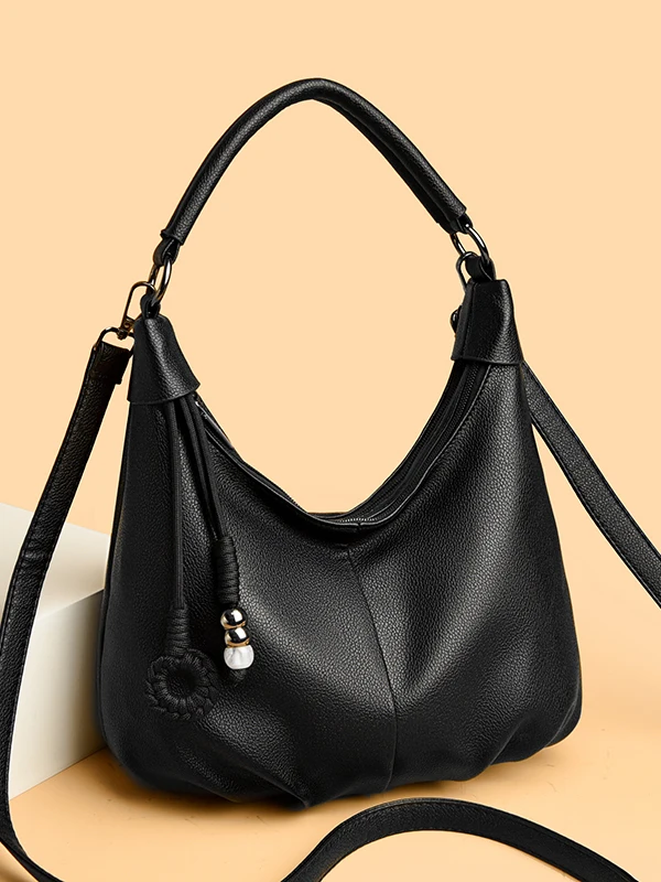 

Мягкая женская сумка из натуральной коровьей кожи, новинка 2025 года, модная универсальная сумка через плечо, вместительная сумка-тоут для поездок на работу