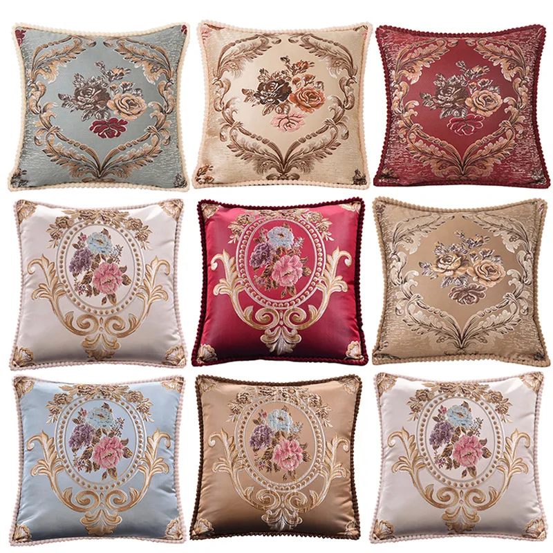 48x48cm Luxury Embroidery Cushion Cover Pillowcase Back Home Sofa Pillow Case Decorative Car Cushion Covers Throw Pillow Case
