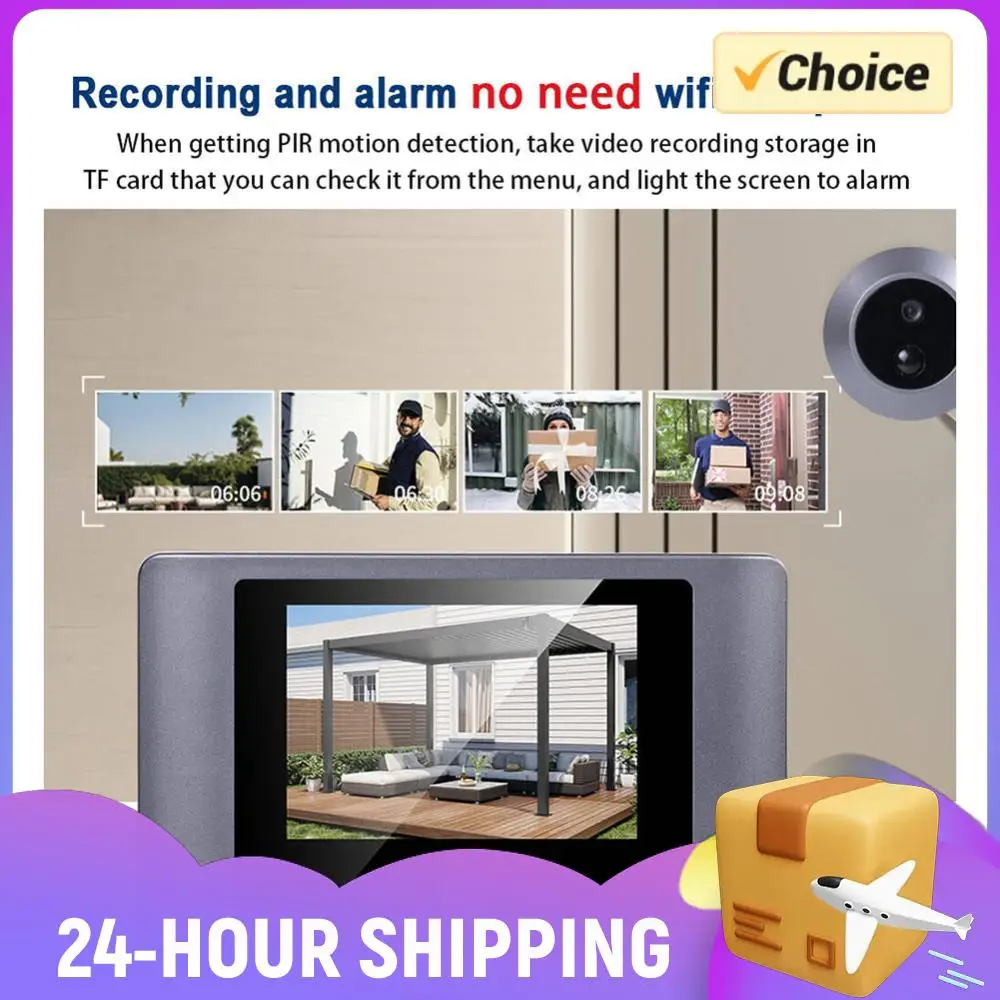 

Мини-видеоглазок Smart с беспроводной камерой, PIR-датчиком движения, умный видеодомофон, 2000 мАч, дверная камера