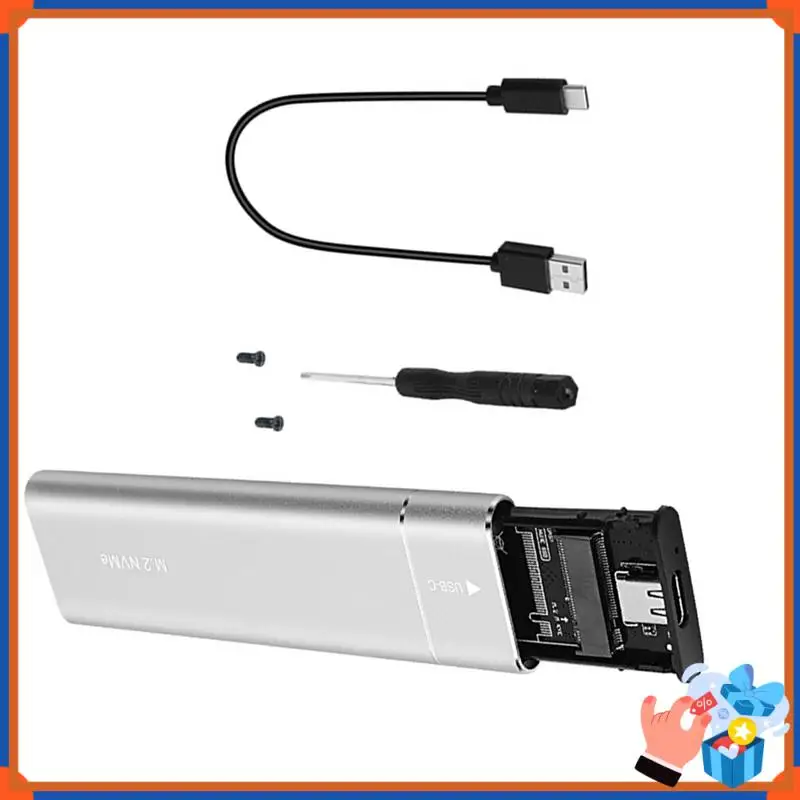 Compact M.2 SSD Enclosure Type-C External Supports Ethernet Keys Graphics Forlaptop Silver