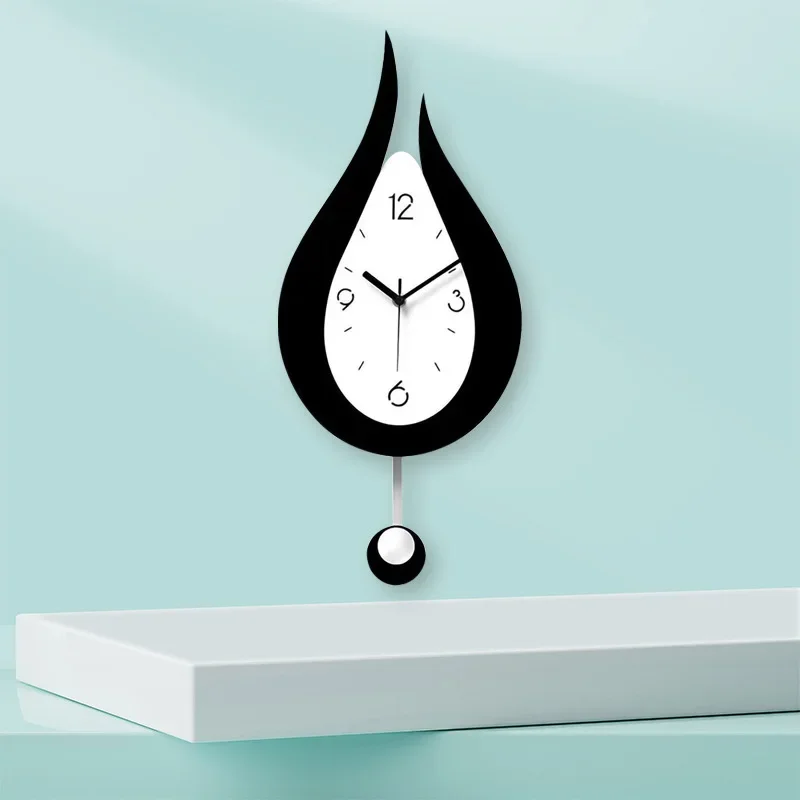 Water Drop Acrylic Swing Wall Clocks Stylish Simple Silent Home Living Room Decorative Wall Clock European Wall Hanging Clock