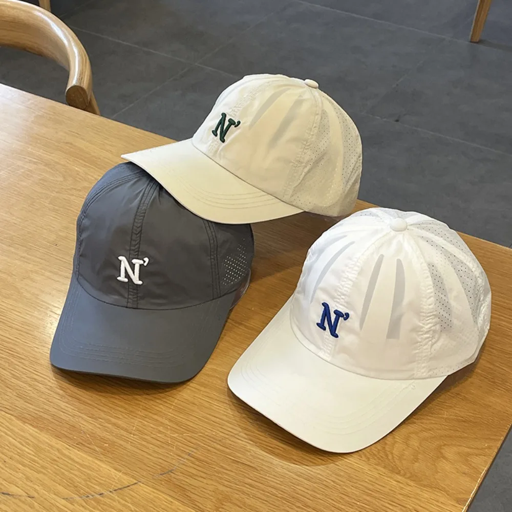 

Letter N Embroidery Quick Dry Baseball Cap Sun Protection Ultra Thin Men Snapback Cap Golf Hat Peaked Cap Breathable Mesh Sunhat
