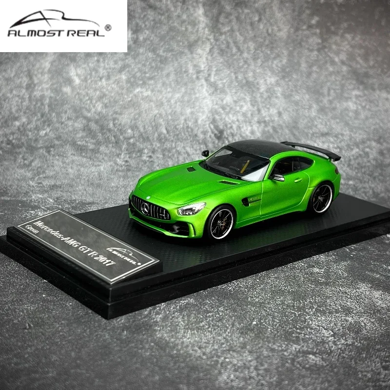 1:43 Mercedes-Benz AMG GTR green alloy die-cast car model, collection pieces, boys' toys, children's holiday birthday gift