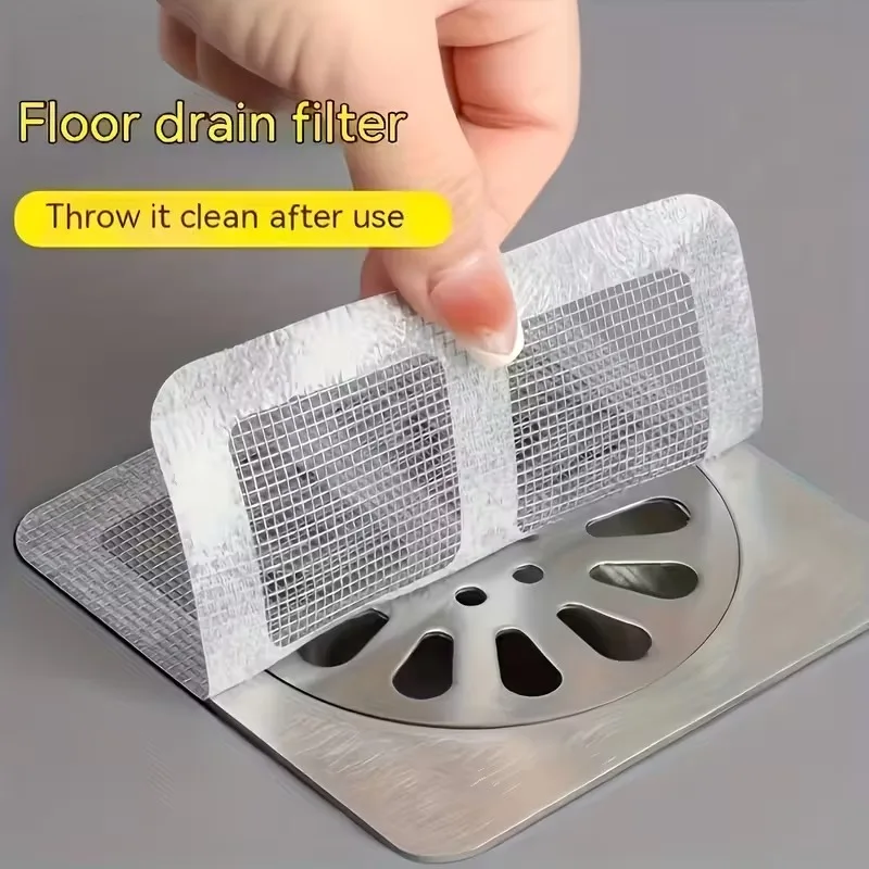 Self-Adhesive Hair Catcher Stickers for Shower, Kitchen Sink, and Bathroom Drain - Block Clogs and Bugs Hair Filter for Drainage