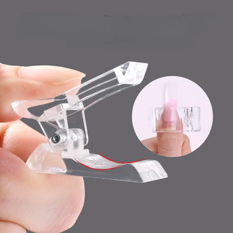 10pcsSolid color nail tools | Crystal nail mold fixing clip, glue clip & extended glue shaping clip finger rest