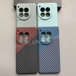 Carbon Fiber Stripe Case For Oneplus 12 12R Ace3 11 Acrylic PC Material Back Cover For One Plus 12 11 Kevlar Stripe Funda Bumper