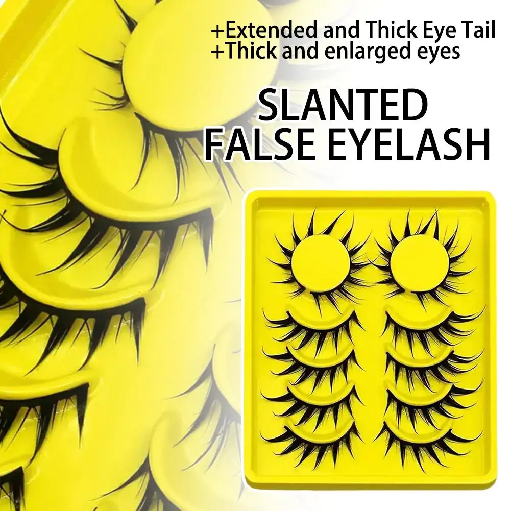 Manga Wimpers Cat Eye Wimpers 3D Natuurlijke Valse Wimpers Zachte Cross Pluizige Piekerige Natuurlijke Wimper Extension Dagelijkse Make-Up Tool